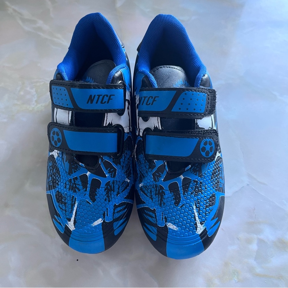 Kids Blue & Black Velcro Soccer Cleats- Size 13
